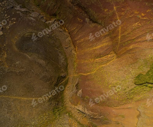 Preview: Icelandic Aerial Photography Captured By Drone.Beautiful Landscape In Hveraronf, In An Area Of