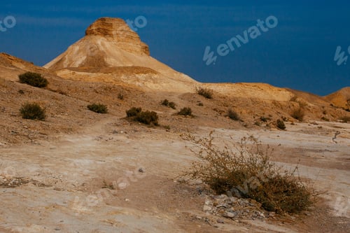 Preview: Landscapes Of Israeli Desert Under The Blue Sky In Daytime