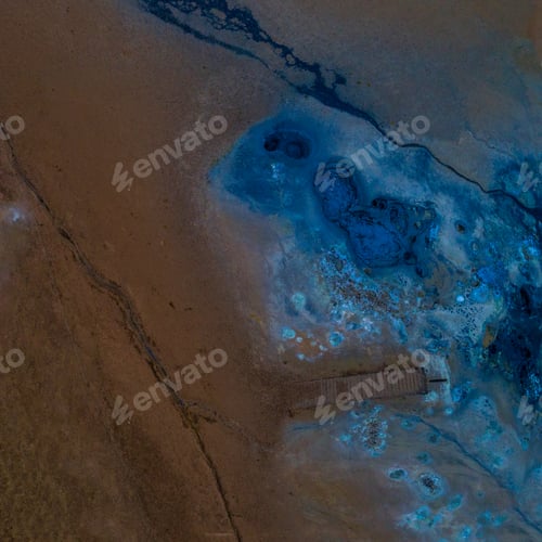 Preview: Icelandic Aerial Photography Captured By Drone.Beautiful Landscape In Hveraronf, In An Area Of