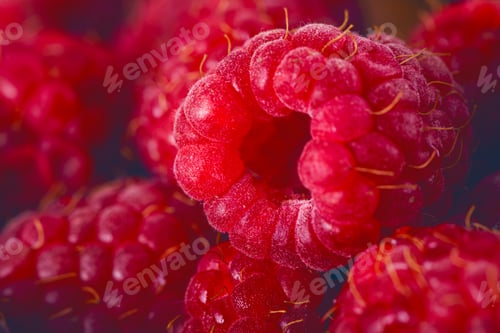 Preview: Bright Fresh Vitaminous Raspberry Closeup Backround