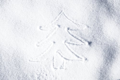 Preview: Hand Christmas Tree Drawing On Snow