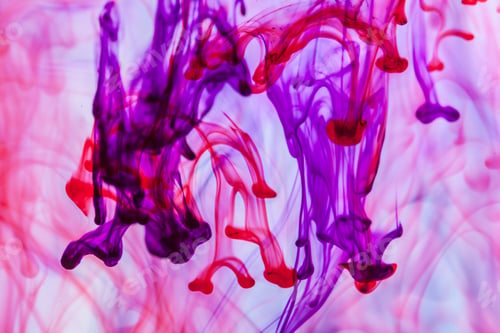 Preview: Blue And Violet Liquid In Water Making Abstract Forms