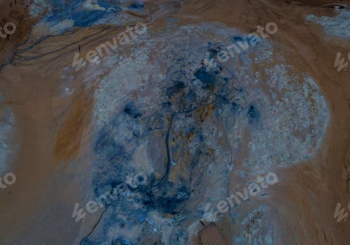 Preview: Icelandic Aerial Photography Captured By Drone.Beautiful Landscape In Hveraronf, In An Area Of