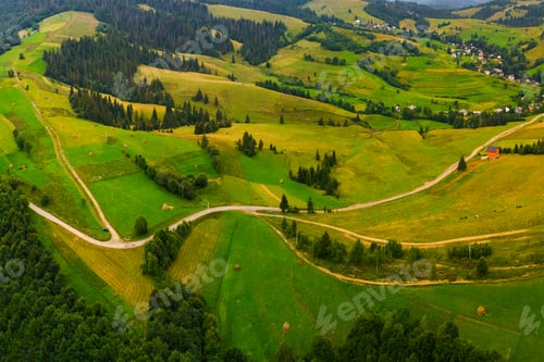 Preview: Forests, Meadows And Hills Of The Carpathian Mountains Taken With Drone, Ukraine