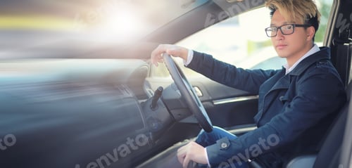 Preview: Man With Car In The Street On A Sunny Afternoon