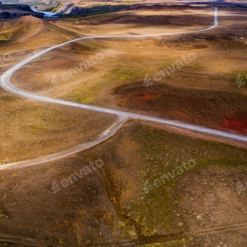Preview: Icelandic Aerial Photography Captured By Drone.Beautiful Landscape In Hveraronf, In An Area Of