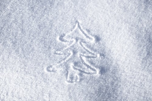 Preview: Hand Christmas Tree Drawing On Snow