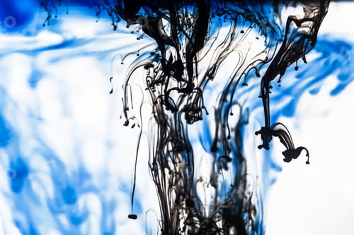 Preview: Blue And Black Liquid In Water Making Abstract Forms