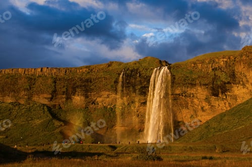 Preview: Seljalandsfoss Waterfall During The Sunset, Iceland