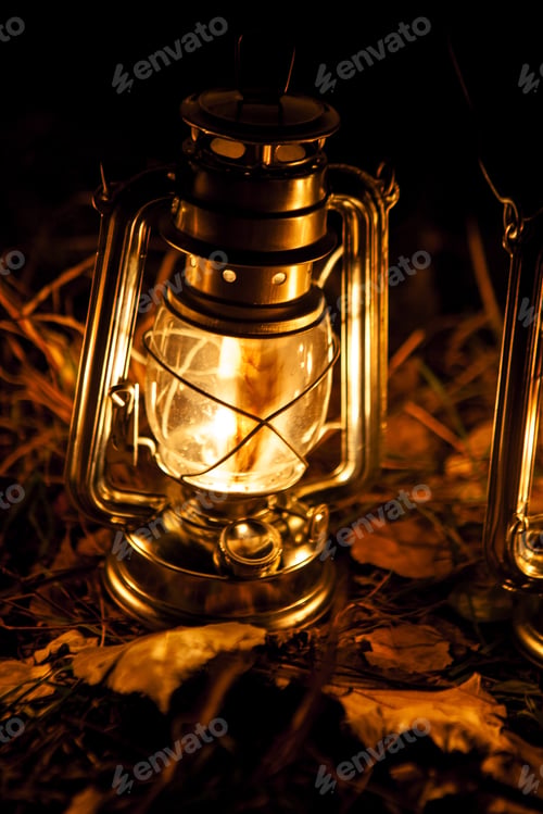 Preview: Vintage Kerosene Lamps In Autumn Evening