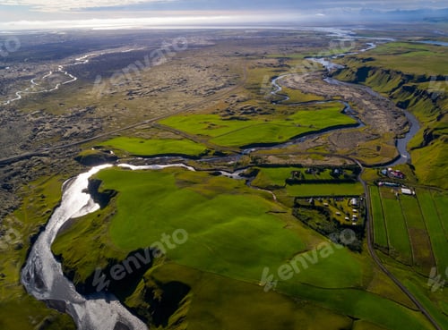 Preview: Landscape Of Iceland With Rivers And Beautiful Hills