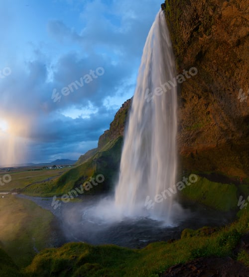 Preview: Seljalandsfoss Waterfall During The Sunset, Iceland