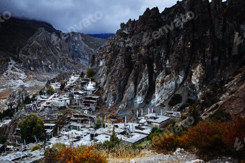 Preview: Panoramic View Of Manang Valley And Annapurna Mountains Range. Annapurna Circuit Trek, Nepal