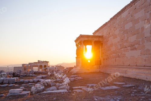 Preview: Famous Erechtheon Ancient Building In Acropolis In Athens, Greece