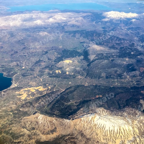 Preview: Areal View Of The Mountains Of Turkey From The Window In Airlpane