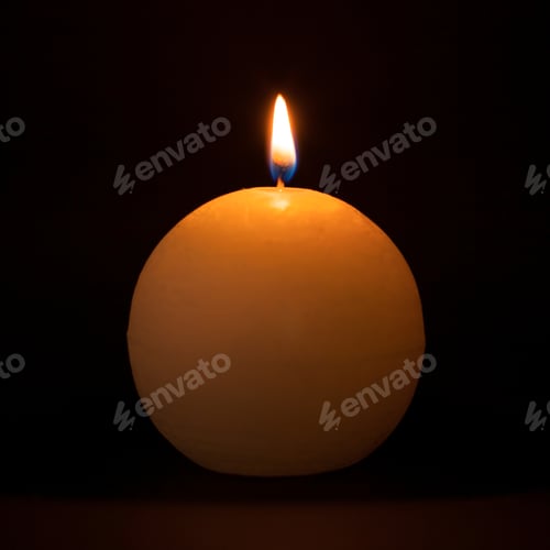 Preview: Round Candle Isolated On The Black Backround