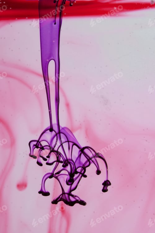 Preview: Blue And Violet Liquid In Water Making Abstract Forms