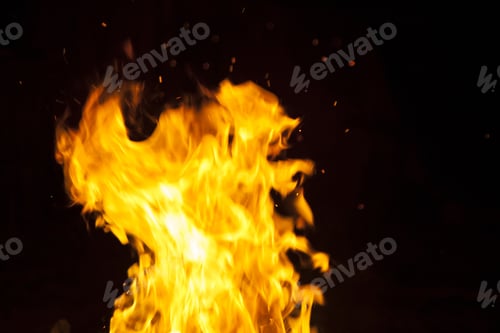 Preview: Fire Flames On Black Background