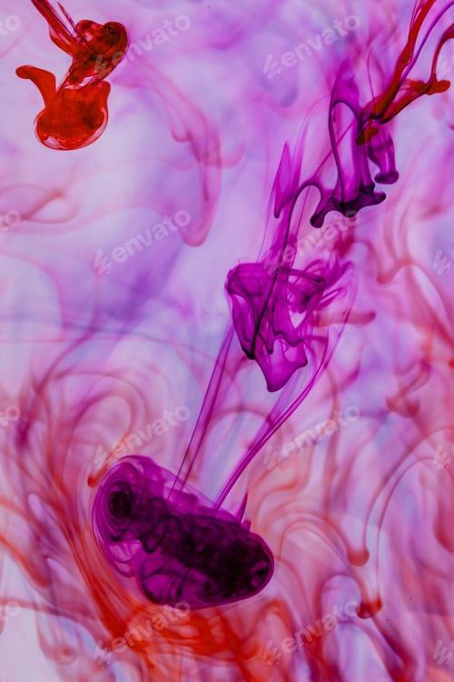 Preview: Blue And Violet Liquid In Water Making Abstract Forms