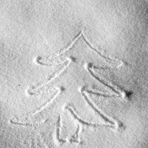 Preview: Hand Christmas Tree Drawing On Snow