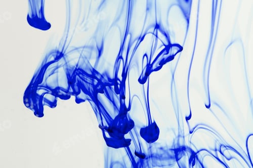 Preview: Blue Ink Liquid In Water Making Abstract Forms