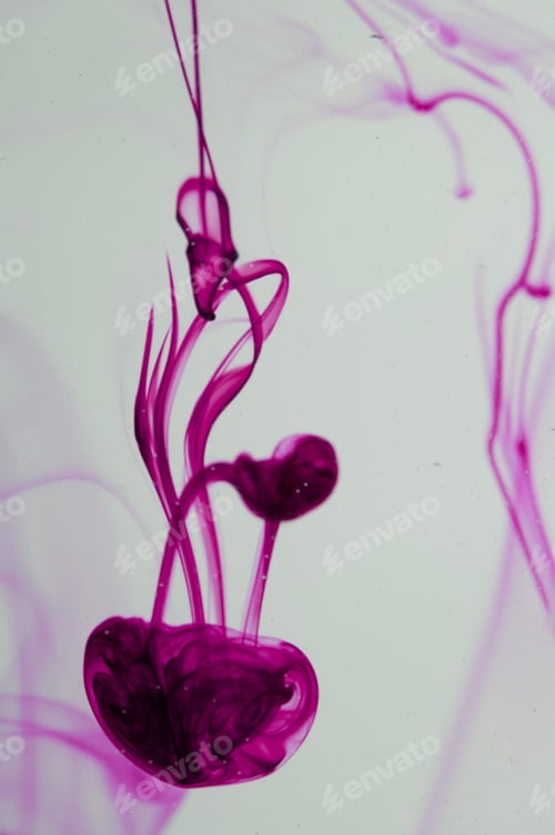 Preview: Pink Inkl Iquid In Water Making Abstract Forms