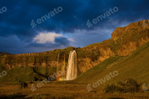 Preview: Seljalandsfoss Waterfall During The Sunset, Iceland