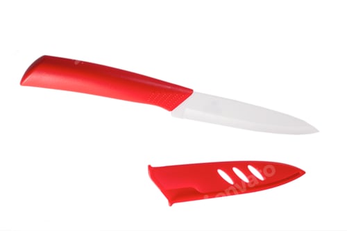 Preview: Red Ceramic Knife Isolated On The White Background