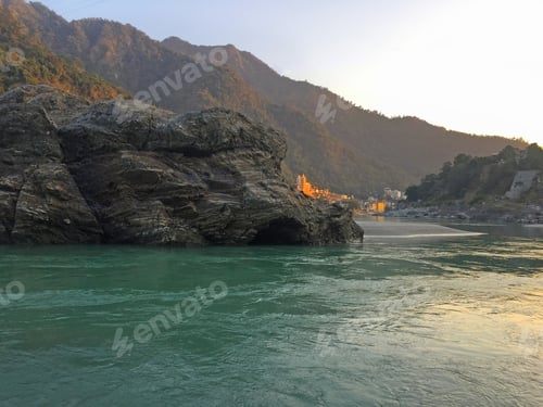 Preview: Beautiful View Of The Clear Ganga River In Rishikesh, India