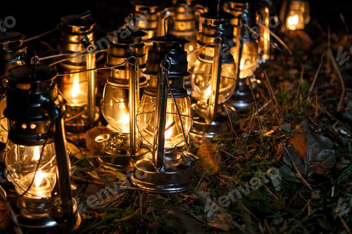Preview: Vintage Kerosene Lamps In Autumn Evening