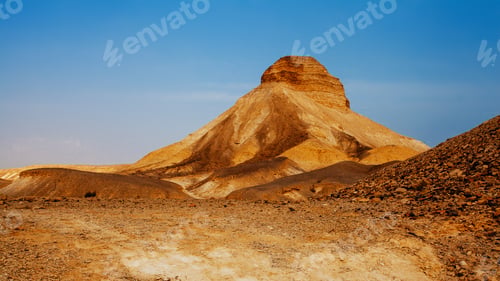 Preview: Landscapes Of Israeli Desert Under The Blue Sky In Daytime