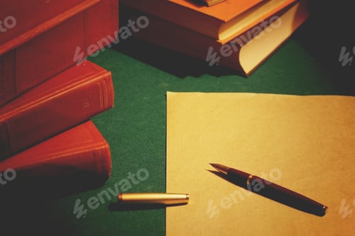 Preview: Work Desk Clock Pen Book Paper