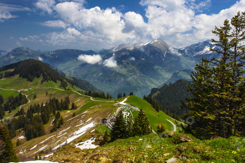 Preview: Swiss Alps Mountains Spring Landscape