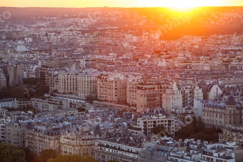 Preview: View From The Eiffel Tower In The Sunset Time, Paris, France