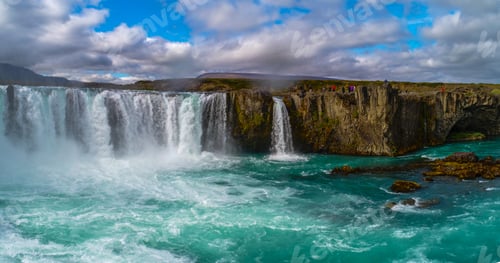 Preview: Godafoss , Icelandic Waterfall. Located On The North Of The Island