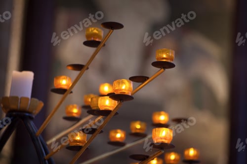 Preview: Church Candles In Catholic Church