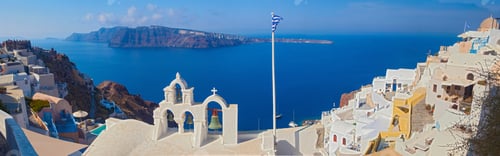 Preview: Beautiful View Of Famous Romantic White Town In Santorini Island, Greece