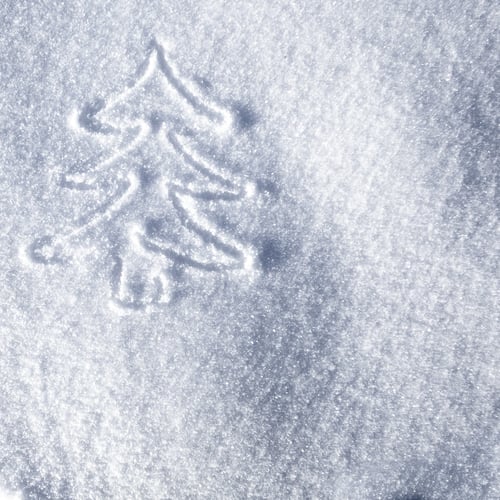 Preview: Hand Christmas Tree Drawing On Snow