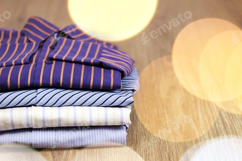 Preview: Stack of Folded Striped Shirts