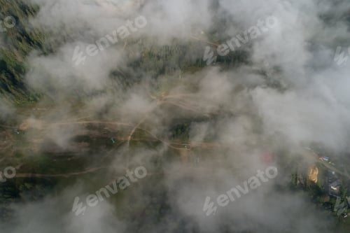 Preview: Carpathian Mountains With Clouds, Photo Taken By Drone