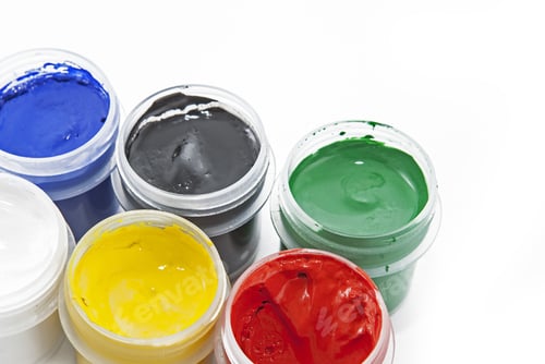 Preview: Gouache Paint Isolated On A White Background