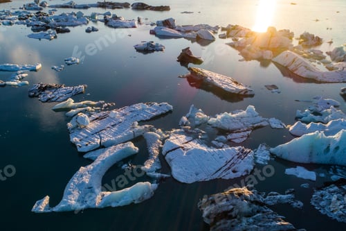 Preview: Glacier Lagoon In Iceland Suring The Sunset