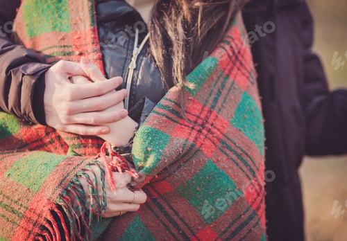 Preview: Young Sensual Couple Sitting On The Ground In Park.