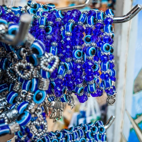 Preview: Evil Eye Bead Protection Amulet In The Shop Or Market. One Of The Most Popular Souvenirs