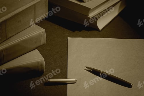 Preview: Work Desk Clock Pen Book Paper