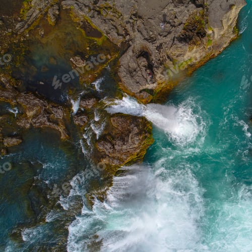 Preview: Godafoss , Icelandic Waterfall. Located On The North Of The Island