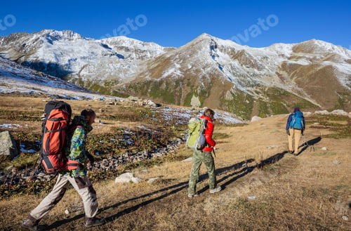 Preview: People In Hike In The Mountains