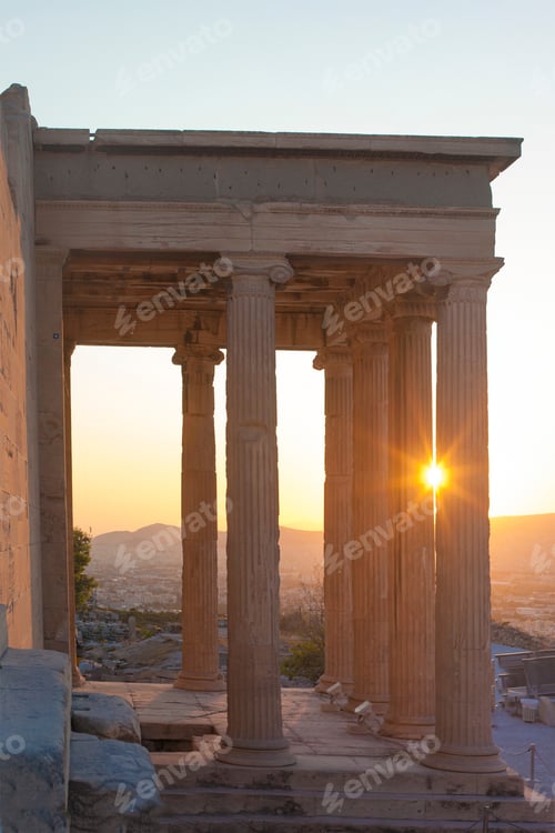 Preview: Famous Erechtheon Ancient Building In Acropolis In Athens, Greece