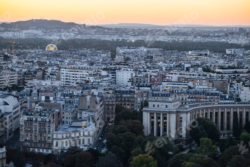 Preview: View From The Eiffel Tower In The Sunset Time, Paris, France