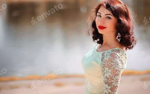 Preview: Beautiful Girl In A Autumn Deciduous Park In The Afternoon